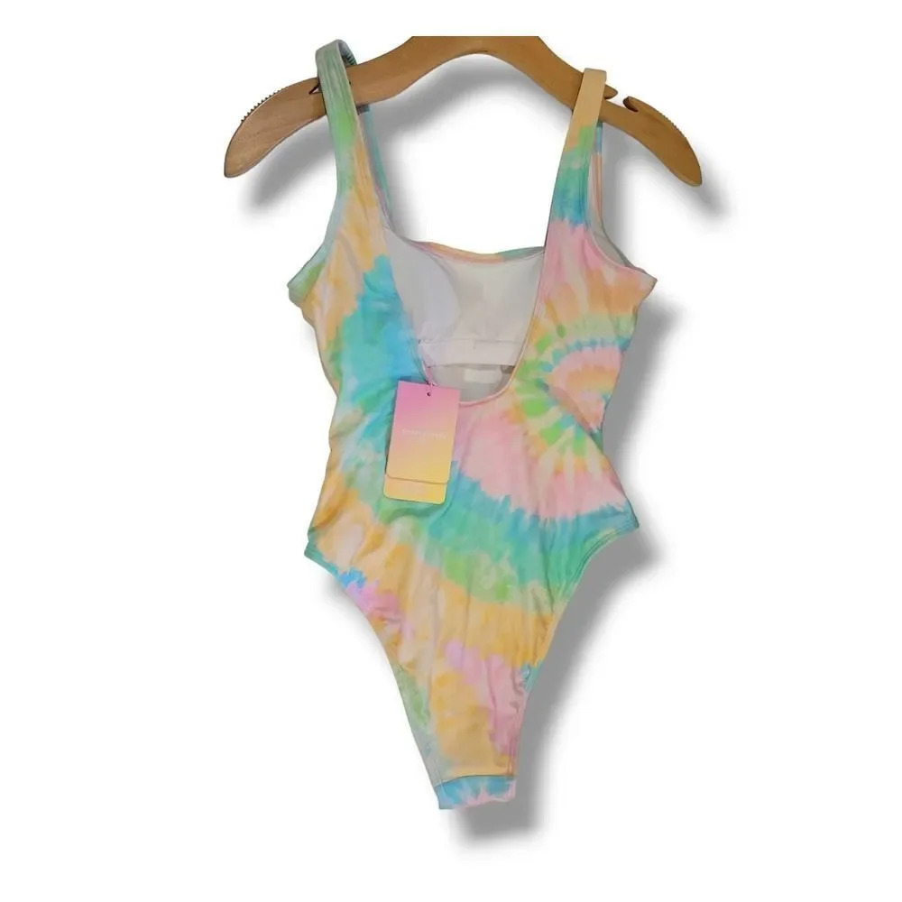 Stoney Clover Lane X for Target Women's rainbow tie dye one piece swimsuit - xs - Picture 2 of 11